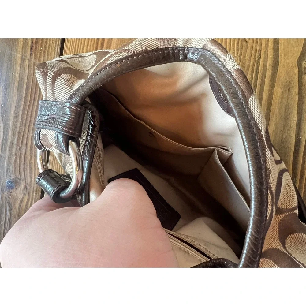 Coach‎ Signature File Bag Khaki Mahogany Brown Crossbody F16536